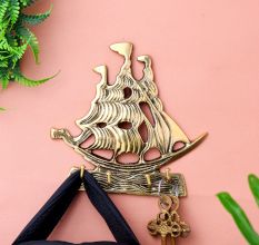 Golden Brass Ship Wall Hook