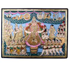 Handmade Tanjore Lakshmi Avatarana Painting for Home Decor