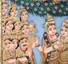 Handmade Tanjore Lakshmi Avatarana Painting for Home Decor