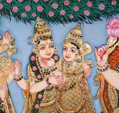 Handmade Tanjore Lakshmi Avatarana Painting for Home Decor