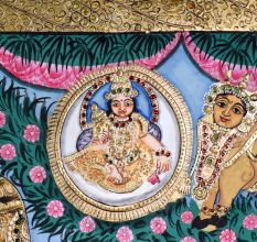 Handmade Tanjore Lakshmi Avatarana Painting for Home Decor