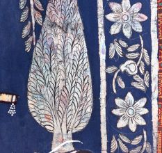 Hand Painted Lord Krishna Golconda Art Cloth Pichwai Painting for Decoration