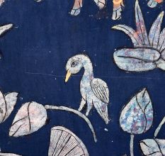 Hand Painted Lord Krishna Golconda Art Cloth Pichwai Painting for Decoration