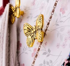 Modern Gold Butterfly Metal Wall Hooks-3 Pieces