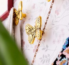 Modern Gold Butterfly Metal Wall Hooks-3 Pieces