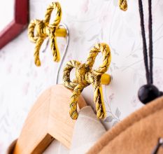 Decorative Gold Bow Metal Wall Hooks-3 Pieces