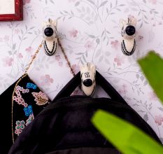 Zebra Head Pattern Ceramic Wall Hooks-3 Pieces