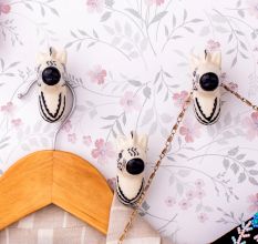 Zebra Head Pattern Ceramic Wall Hooks-3 Pieces