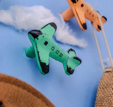 Modern Multicolor Aeroplane Metal Wall Hooks-3 Pieces