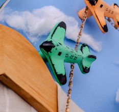 Modern Multicolor Aeroplane Metal Wall Hooks-3 Pieces