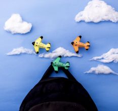 Modern Multicolor Aeroplane Metal Wall Hooks-3 Pieces