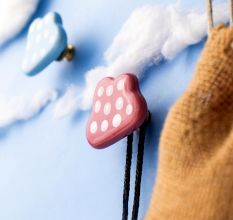 Ceramic Multicolor Dot Cloud Modern Kids Wall Hook-3 Pieces