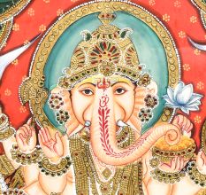 Painting Of Lord Ganesha With Tanjore Work Art