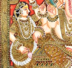 Painting Of Lord Ganesha With Tanjore Work Art