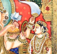 Painting Of Lord Ganesha With Tanjore Work Art