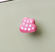 Pink White Dot Cloud Ceramic Cabinet Knob