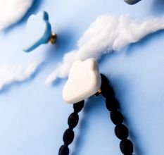Multicolor Ceramic Cloud Modern Kids Wall Hook-Pack of 3