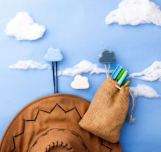 Multicolor Ceramic Cloud Modern Kids Wall Hook-Pack of 3