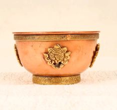 Vintage Handmade Copper Brass Bowl with Engraving