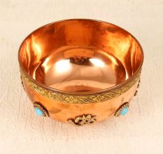 Handcrafted Copper Brass Bowl with Engraving for Decoration