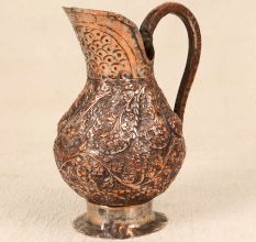 Handcrafted Vintage Copper Islamic Jug with Engraving