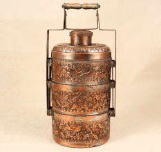 High Quality Copper Lunch Box in Islamic Art for Collection