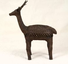 Handmade Vintage Brass Standing Deer in Bastar Art