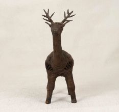 Handmade Vintage Brass Standing Deer in Bastar Art