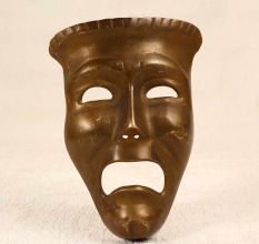 Handcrafted High-Quality Brass Female Mask for Hanging