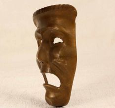 Handcrafted High-Quality Brass Female Mask for Hanging