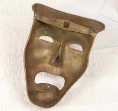 Handcrafted High-Quality Brass Female Mask for Hanging