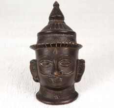 Vintage Brass Holy Lord Shiva Mask for Hanging and Decoration