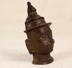 Vintage Brass Holy Lord Shiva Mask for Hanging and Decoration