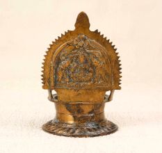 Handmade Vintage Brass Gaj Lakshmi Oil Lamp for Prayer Room
