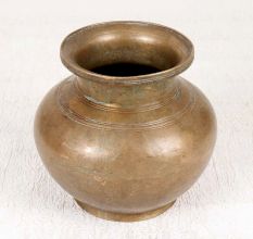 Vintage Finest Brass Holy Water Pot in Himachal Art for Decor