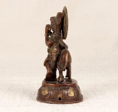 Handmade Brass Lord Krishna Statue with Cow for Prayer Room