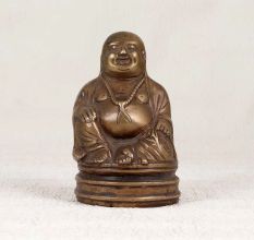 Handmade Vintage Brass Laughing Buddha in Chinese Art