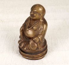 Handmade Vintage Brass Laughing Buddha in Chinese Art
