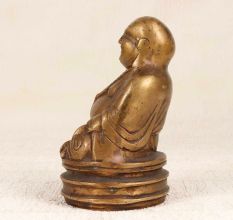 Handmade Vintage Brass Laughing Buddha in Chinese Art