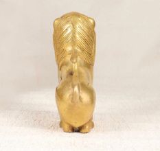 Golden Finish Brass Lion Statue for Home Decoration and Collection