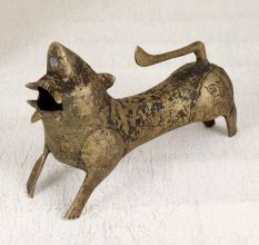 Eastern India Art Brass Lion Statue in Vintage Finish for Decor