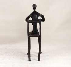 Vintage Finish Brass Statue of Musician for Collection and Decor