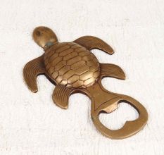 Vintage Handcrafted Brass Bottle Opener in Turtle Shape