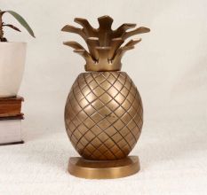 Small Vintage Brass Half Pineapple for Home Decoration