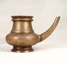 South Indian Brass Holy Water Pot with Spout for Decoration