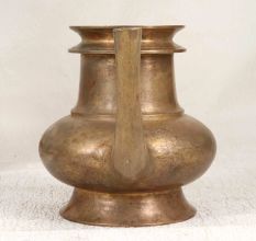 Elegant Brown Brass Holy Water Pot from South India for Decor