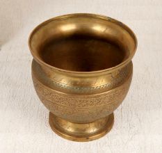 Engraved Brass Handmade Planter in Rajasthani Art for Decor