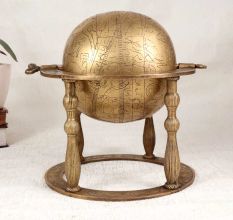 Decorative Handmade Brass Islamic Art Globe for Collection