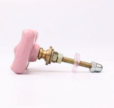 Pink Ceramic Bow Cabinet Knob