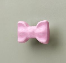 Pink Ceramic Bow Cabinet Knob